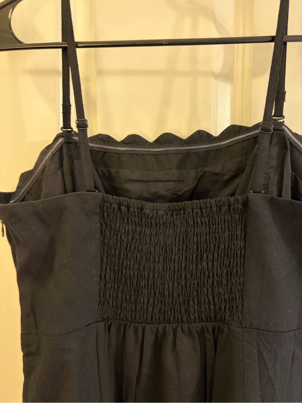 GAP Black Scalloped-Edge Midi Dress with Thin Straps - Picture 4 of 8
